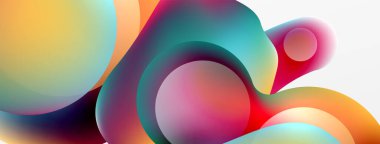 Fluid abstract background. Liquid color gradients composition. Round shapes and circle flowing design for wallpaper, banner, background or landing