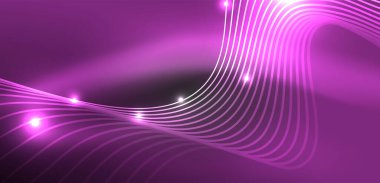 Soyut arkaplan neon dalgası. Duvar kağıdı, afiş, arkaplan, iniş sayfası, duvar resimleri, davetiyeler, posterler için yüksek teknoloji tasarımı