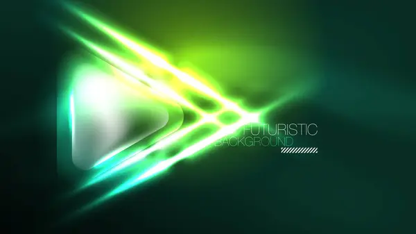 Digital Neon Abstract Background Triangles Lights Geometric Design Template — 스톡 벡터
