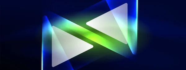 Geometrik Arkaplanı Hackleyen Neon Işıkları Sanal Gerçeklik Veya Yapay Zeka — Stok Vektör