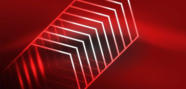 Altıgen soyut arkaplan. Duvar kağıdı, afiş, arkaplan, iniş sayfası, duvar sanatı, davetiye, baskılar için tekno parlayan neon altıgen şekiller vektör ilüstrasyonunu şekillendirir