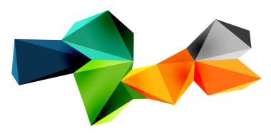 3d düşük poli üçgen tasarım elementleri