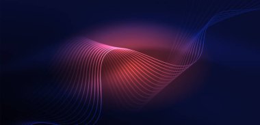 Soyut arkaplan neon dalgası. Duvar kağıdı, afiş, arkaplan, iniş sayfası, duvar resimleri, davetiyeler, posterler için yüksek teknoloji tasarımı