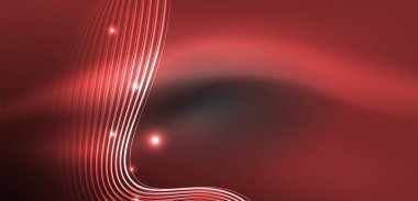 Soyut arkaplan neon dalgası. Duvar kağıdı, afiş, arkaplan, iniş sayfası, duvar resimleri, davetiyeler, posterler için yüksek teknoloji tasarımı