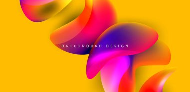 Sıvı renkli 3D elementler soyut arkaplan