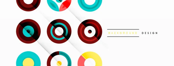 Farverige Cirkler Gitter Sammensætning Abstrakt Baggrund Design Til Tapet Banner – Stock-vektor