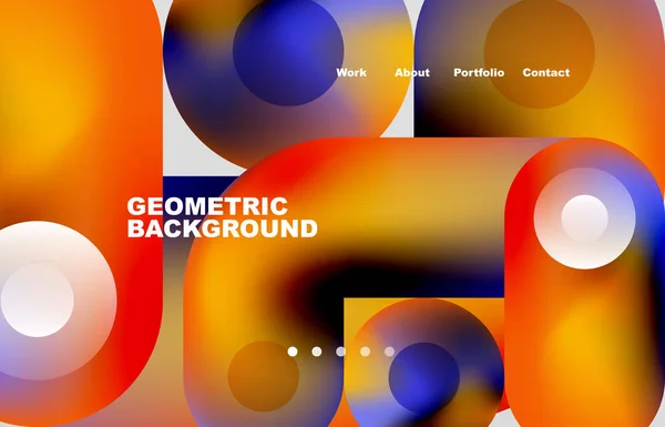 Circles Shapes Landing Page Abstract Geometric Background Web Page Website — Stock vektor