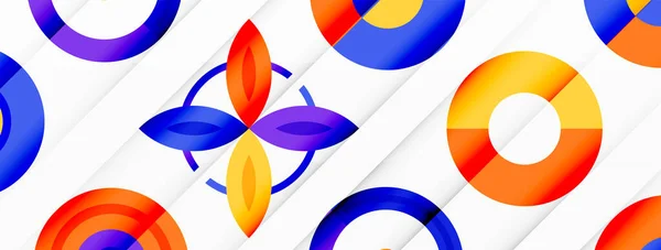 Fond Vectoriel Vibrant Accrocheur Doté Une Grille Cercles Colorés Disposés — Image vectorielle