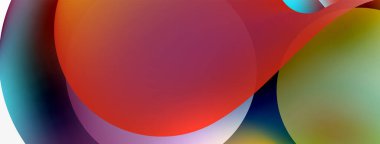 Fluid abstract background. Liquid color gradients composition. Round shapes and circle flowing design for wallpaper, banner, background or landing