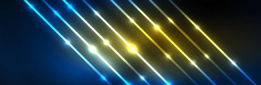 Neon parlayan sıvı dalga çizgileri, sihirli enerji uzay ışığı konsepti. Duvar kağıdı, afiş, arkaplan, broşür, katalog, kapak, broşür