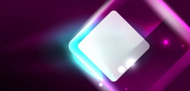 Neon parıldayan tekno çizgiler ve oklar, yüksek teknolojili soyut arkaplan şablonu