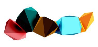 Soyut düşük polyester taş tasarımı. Geometrik 3d vektör tasarım ögesi