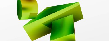Vector 3d abstract background. Shapes 3d triangle and cylinder. Trendy techno business template for wallpaper, banner, background or landing