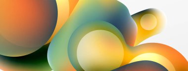 Fluid abstract background. Liquid color gradients composition. Round shapes and circle flowing design for wallpaper, banner, background or landing