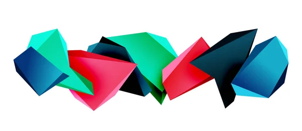 ベクトル3Dローポリ三角形の幾何学的デザイン要素 — ストックベクタ