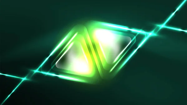 Modèle Conception Géométrique Numérique Néon Fond Abstrait Triangles Lumières — Image vectorielle