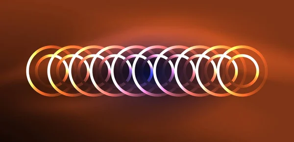 Neon Laserlinien Kreise Wellen Abstrakten Hintergrund Neonlicht Oder Lasershow Elektrische — Stockvektor