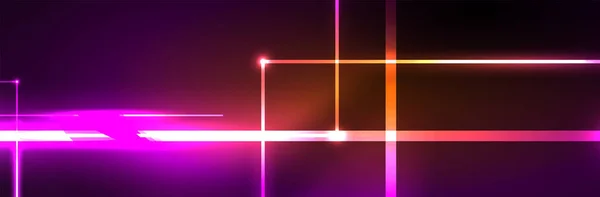 Neon Gloeiende Vloeistofgolflijnen Magisch Energie Ruimte Licht Concept Vector Illustratie — Stockvector