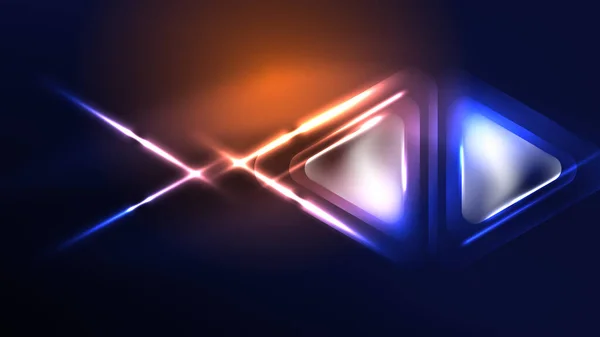 Karanlıkta Işık Efektli Tekno Neon Üçgenler — Stok Vektör