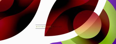 Yaratıcı geometrik duvar kağıdı. Asgari soyut arkaplan. Duvar kağıdı arkaplanı veya iniş sayfası için daire dalga ve yuvarlak şekiller kompozisyon vektör çizimi