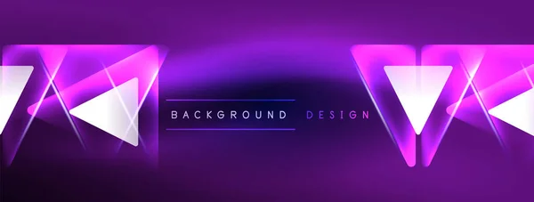 Neon Lichten Hacken Geometrische Achtergrond Virtual Reality Kunstmatige Intelligentie Concept — Stockvector