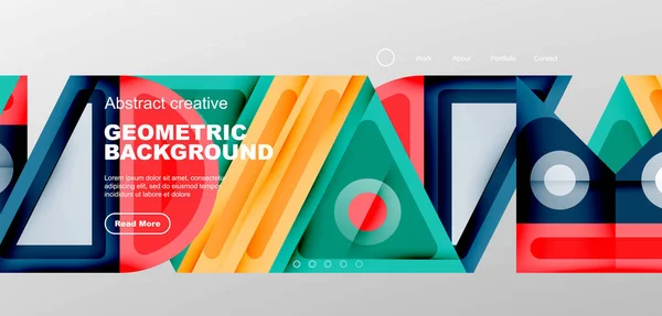 Triangles Circles Lines Minimal Background Business Technology Design Wallpaper Banner — Stock Vector