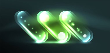 Soyut parlak neon ışıklı tekno daireler arka planı