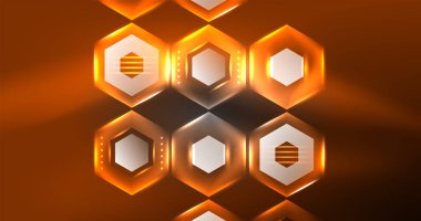 Neon altıgen arka plan. Duvar kağıdı, afiş, arkaplan, iniş sayfası, duvar resimleri, davetiyeler, posterler için yüksek teknoloji tasarımı