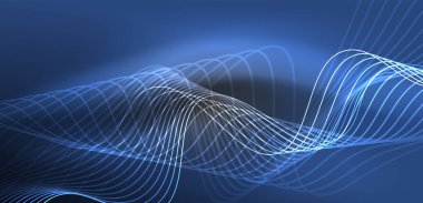 Soyut arkaplan neon dalgası. Duvar kağıdı, afiş, arkaplan, iniş sayfası, duvar resimleri, davetiyeler, posterler için yüksek teknoloji tasarımı