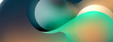 Fluid abstract background. Liquid color gradients composition. Round shapes and circle flowing design for wallpaper, banner, background or landing