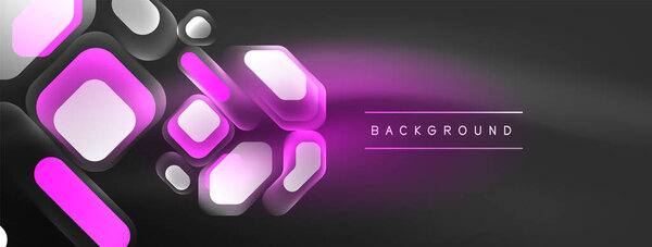 Светящиеся неоновые геометрические элементы абстрактного фона. Неоновое световое или лазерное шоу, электрический импульс, линии электропередач, техно квантовый энергетический импульс, магические светящиеся динамические линии