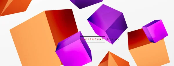Cubes Vector Abstract Background Composition Square Shaped Basic Geometric Elements — Image vectorielle