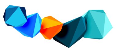 Soyut düşük polyester taş tasarımı. Geometrik 3d vektör tasarım ögesi