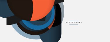 Vektör yuvarlak şekilli daireler minimum geometrik arkaplan. Duvar kağıdı afişi veya iniş sayfası için vektör illüstrasyonu