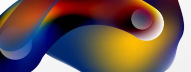 Fluid abstract background, round shapes and circle flowing design for wallpaper, banner, background or landing