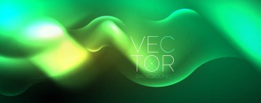 Neon glowing waves, magic energy space light concept, abstract background wallpaper design