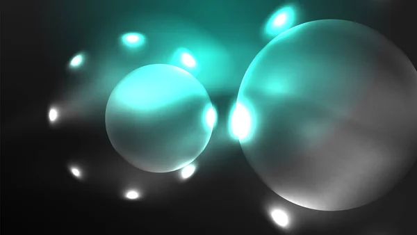 Cercles Avec Des Effets Lumière Brillants Néon Lumineux Fond Abstrait — Image vectorielle