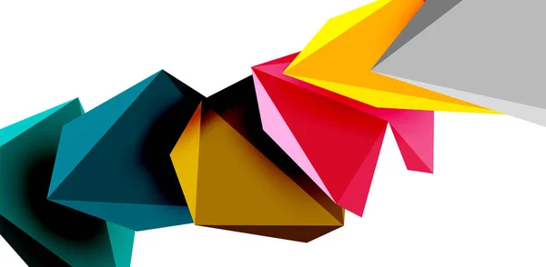 3Dローポリ三角形のデザイン要素 — ストックベクタ
