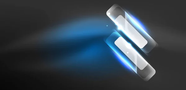 Neon Sebesség Nyíl Vonal Formák Háttér Tech Koncepció Fényes Háttérrel — Stock Vector