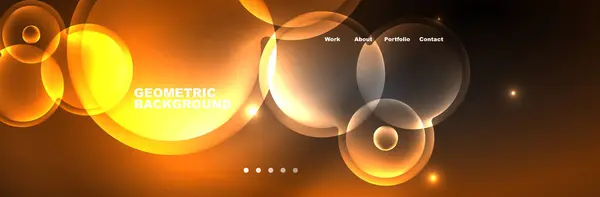 Burbujas Brillantes Neón Círculos Magia Energía Espacio Concepto Luz Fondo — Archivo Imágenes Vectoriales