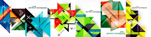 Abstract Background Vector Design Set Striking Abstract Collection Triangle Low — Stock Vector