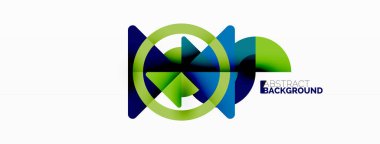 Yaratıcı geometrik duvar kağıdı. Asgari soyut arkaplan. Duvar kağıdı arkaplanı veya iniş sayfası için üçgenler ve daireler kompozisyon vektör çizimi