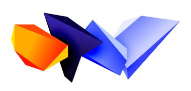 Vektör 3d düşük polimetrik üçgen geometrik tasarım elementleri