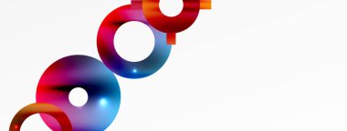 Minimum geometrik soyut arkaplan. Çember, çizgi ve yuvarlak şekiller tasarımı. Duvar kağıdı, afiş, arkaplan veya iniş için moda tekno iş şablonu