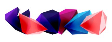 Düşük-polyester üçgenlerden inşa edilmiş geometrik üç boyutlu şekillere sahip modern ve şık bir arka plan, çağdaş tasarımlar için mükemmel.