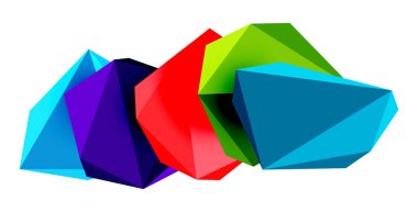 Soyut düşük polyester taş tasarımı. Geometrik 3d vektör tasarım ögesi