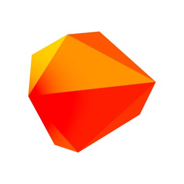 Soyut düşük polyester taş tasarımı. Geometrik 3d vektör tasarım ögesi