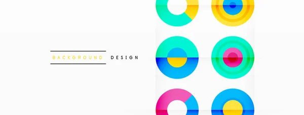 色彩艳丽 大小相等的圆圈的引人注目的背景 以抽象的形式排列 圆形以其独特的色调和色调而自豪 产生彩虹般的效果 设计有乐观 现代的感觉 — 图库矢量图片