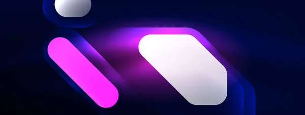 Gloeiende Neon Geometrische Elementen Abstracte Achtergrond Neon Licht Laser Show — Stockvector