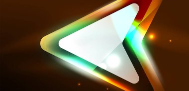 Neon parıldayan tekno çizgiler ve oklar, yüksek teknolojili soyut arkaplan şablonu